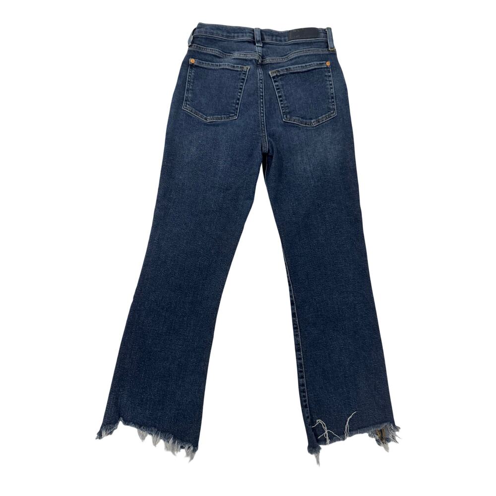 7 For All Mankind Luxe Vintage Slim Kick Jeans Deep Soul Raw Hem Women's 27 - Picture 2 of 16